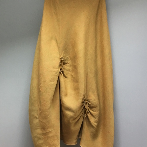 Linen Set Yellow Crop Top Maxi Skirt S Quirk - Picture 3 of 6
